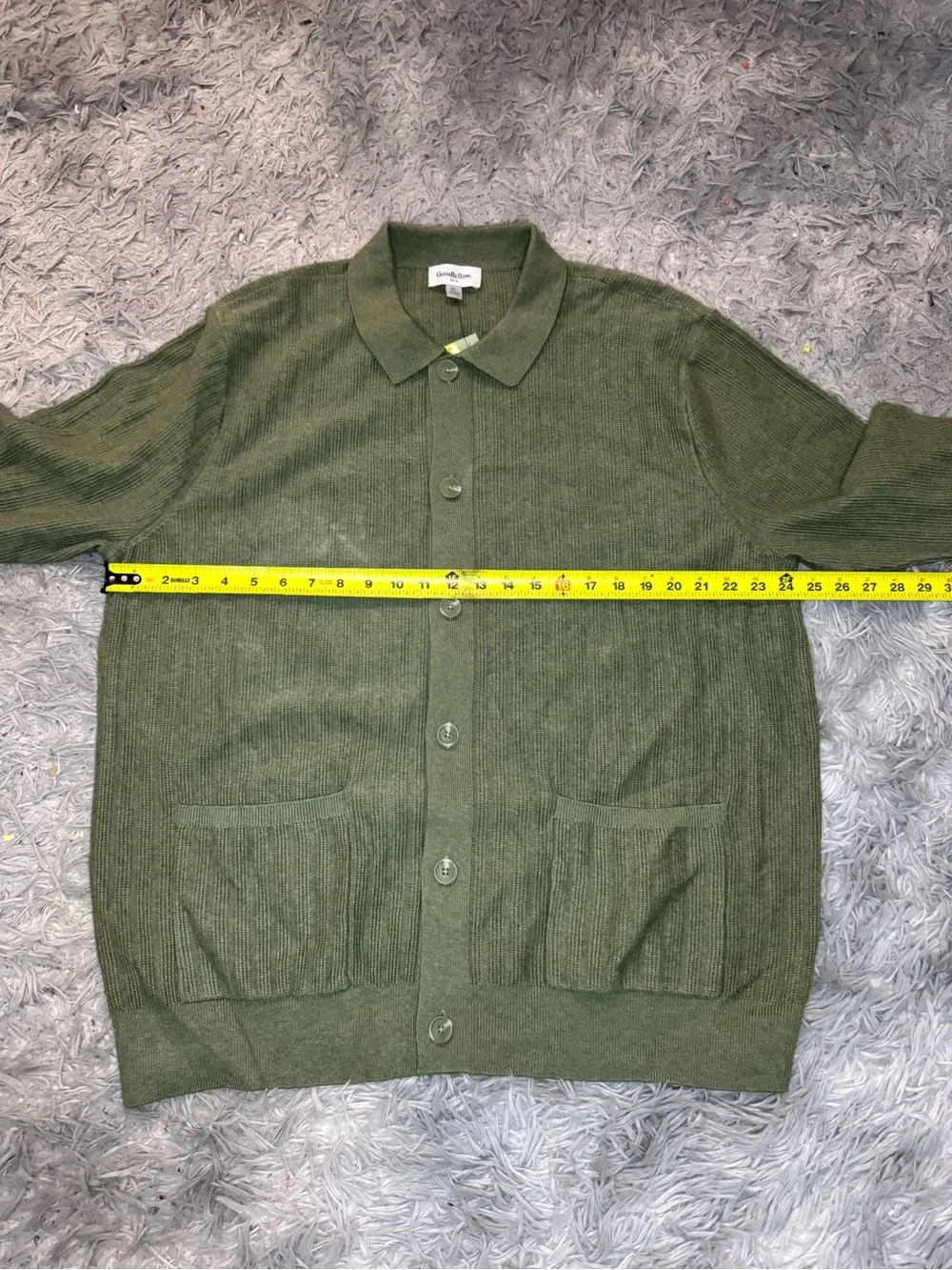 Goodfellow & Co Men’s Collared Cotton Blend Cardigan Sweater - Green Size XL NWT
